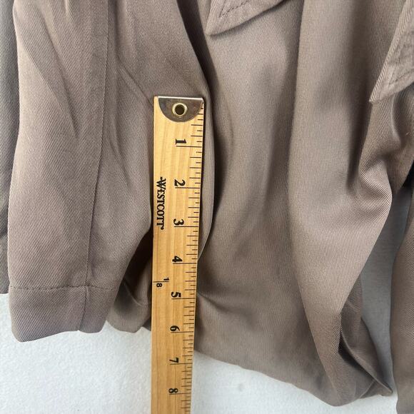 Thread & Supply Womens Wrap Jacket Cotton Brown Belted Waist Long Sleeve Size LG - Picture 7 of 11